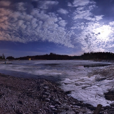 Cloudy Moon Panorama