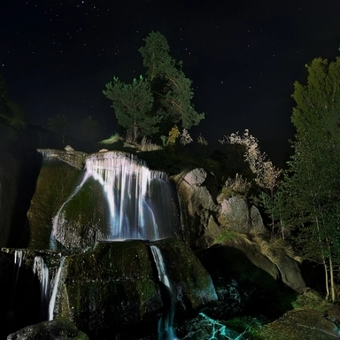 Illuminated Waterfall