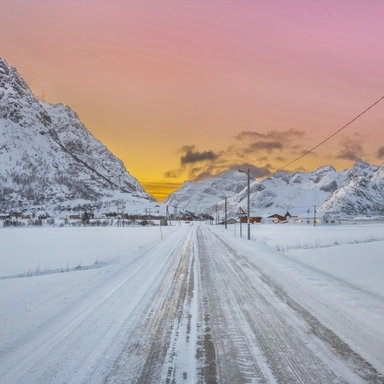 Arctic Winter Noon Road