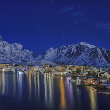 Reine at Winter Night