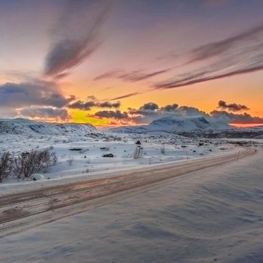 Arctic Road Sunset